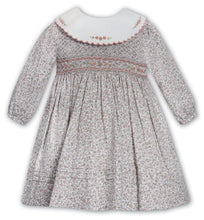 Load image into Gallery viewer, Ivory & Terracotta Hand Smocked Floral Dress