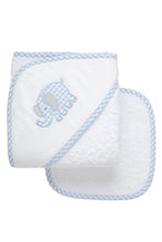 Load image into Gallery viewer, Blue Elephant Hooded Towel