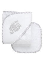 Load image into Gallery viewer, Gray Elephant Hooded Towel