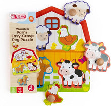 Load image into Gallery viewer, Wooden Farm Peg Puzzle