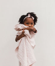 Load image into Gallery viewer, Light Mauve Cable Knit Cashmere Blanket