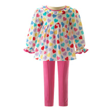 Load image into Gallery viewer, Confetti Heart Blouse & Legging Set