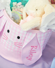 Load image into Gallery viewer, Pink Gingham Bunny Basket