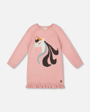 Load image into Gallery viewer, Unicorn Intarsia Knit Dress