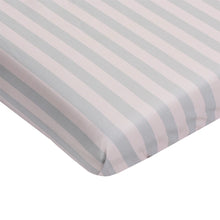 Load image into Gallery viewer, Pink/Grey Stripe Crib Sheet