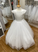 Load image into Gallery viewer, Full Length Satin and Tulle Gown Embellished with Pearls