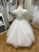 Load image into Gallery viewer, Full Length Satin and Tulle Gown Embellished with Pearls