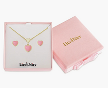 Load image into Gallery viewer, Pink Heart Pendant & Earring Set