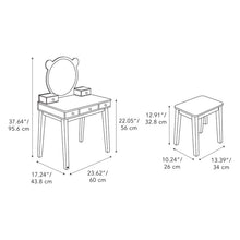 Load image into Gallery viewer, Vanity Table & Stool Set