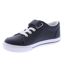 Load image into Gallery viewer, Navy Reese Leather Sneakers