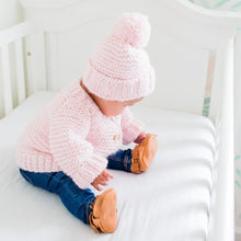 Load image into Gallery viewer, Blush Pink Garter Stitch Cardigan Sweater