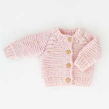 Load image into Gallery viewer, Blush Pink Garter Stitch Cardigan Sweater