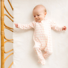 Load image into Gallery viewer, Dusty Rose Bunny Hop Zip Footie