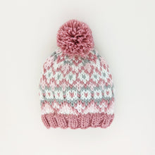 Load image into Gallery viewer, Fairisle Rosy Beanie Hat