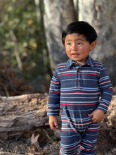 Load image into Gallery viewer, Kingston Polo Romper Chambray Multi Stripe