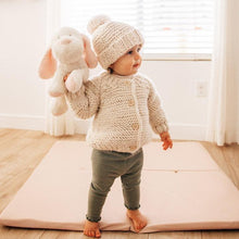 Load image into Gallery viewer, Natural Garter Stitch Cardigan Sweater