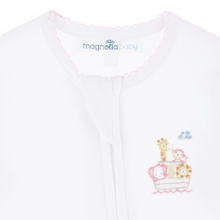 Load image into Gallery viewer, Pink Noah's Ark Zip Footie