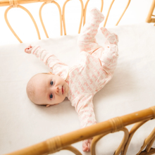 Load image into Gallery viewer, Dusty Rose Bunny Hop Zip Footie