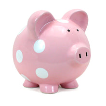 Load image into Gallery viewer, Pink Polka Dot Piggy Bank