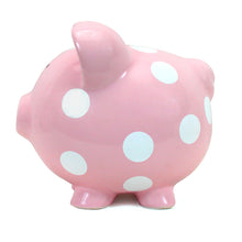 Load image into Gallery viewer, Pink Polka Dot Piggy Bank