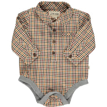 Load image into Gallery viewer, Navy &amp; Gold Plaid Atwood Shirt &amp; Onesie
