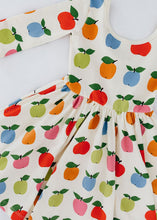 Load image into Gallery viewer, 3/4 Sleeve Twirl Dress in Colorful Apples
