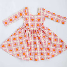 Load image into Gallery viewer, 3/4 Sleeve Twirl Dress in Pink Flower Power
