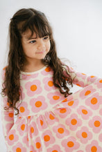Load image into Gallery viewer, 3/4 Sleeve Twirl Dress in Pink Flower Power
