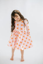 Load image into Gallery viewer, 3/4 Sleeve Twirl Dress in Pink Flower Power
