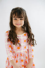 Load image into Gallery viewer, 3/4 Sleeve Twirl Dress in Pink Flower Power
