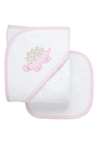 Pink Dino Hooded Towel