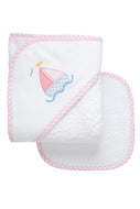 Pink Sailboat Hooded Towel