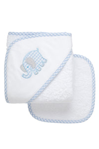 Blue Elephant Hooded Towel