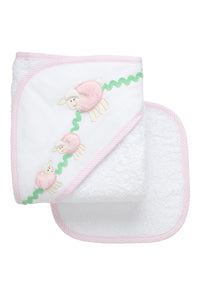 Pink Lamb Hooded Towel