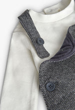 Load image into Gallery viewer, Charcoal Knit Overall Set
