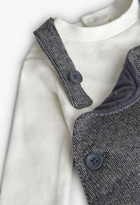 Charcoal Knit Overall Set