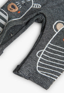 Charcoal Knit Overall Set