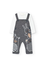 Load image into Gallery viewer, Charcoal Knit Overall Set
