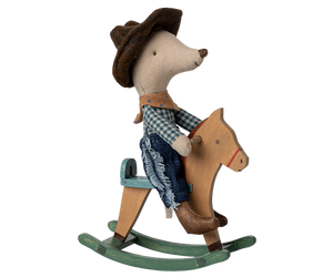 Cowboy Mouse on Rocking Horse,  Little Brother