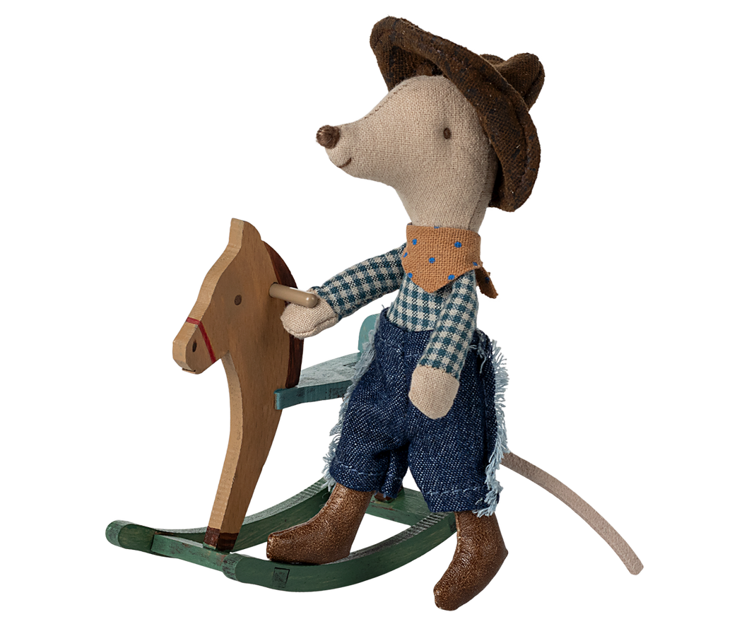 Cowboy Mouse on Rocking Horse,  Little Brother