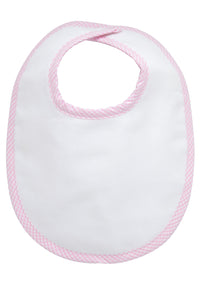 Pink Seersucker Bib