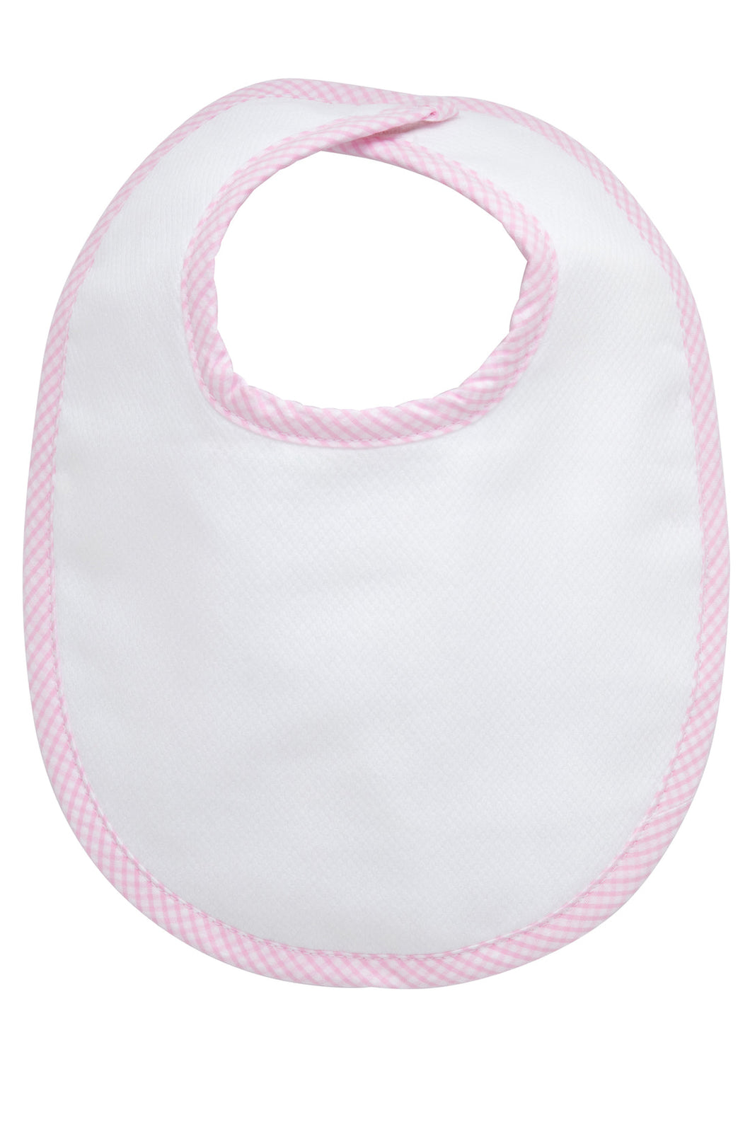 Pink Seersucker Bib
