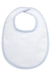 Blue Seersucker Bib