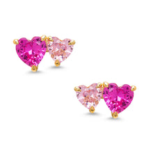 Load image into Gallery viewer, Double Hearts Stud Earrings
