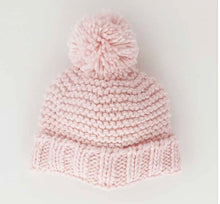 Load image into Gallery viewer, Blush Pink Garter Stitch Beanie Hat
