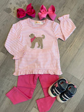 Load image into Gallery viewer, Pink Stripe Ruffle Swing Top with Doodle
