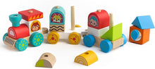 Load image into Gallery viewer, Animal Friends Wooden Stacking Train

