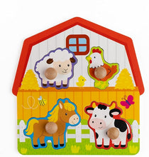 Load image into Gallery viewer, Wooden Farm Peg Puzzle
