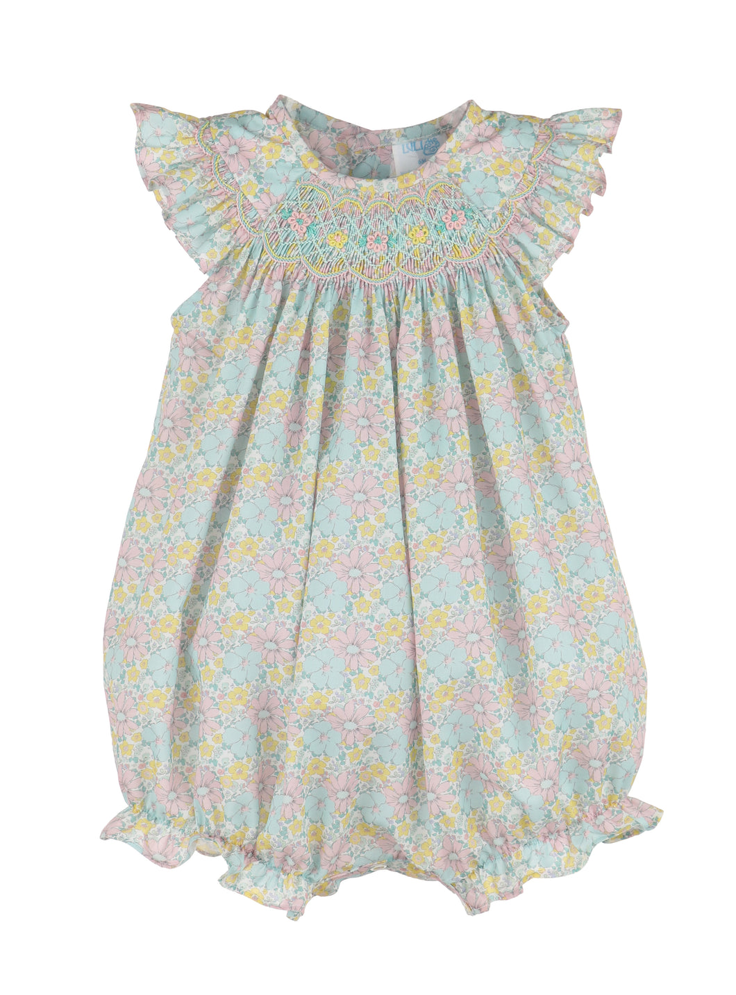 Festival Pink Floral Smocked Bubble