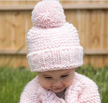 Load image into Gallery viewer, Blush Pink Garter Stitch Beanie Hat

